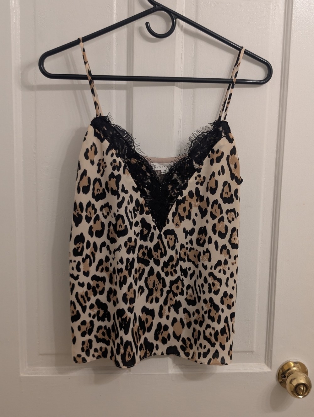 Leopard Lace-Trim Cami Top